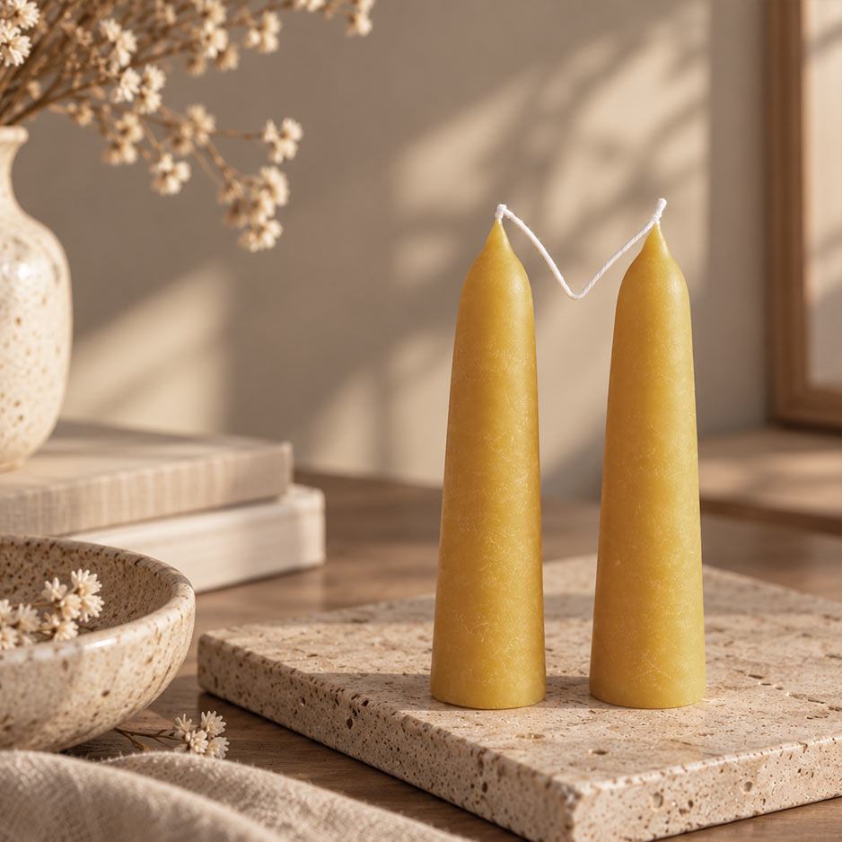 Pack de 2 Velas de Cera de Abeja Artesanales - Imagen 3